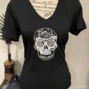 Black Zara skull T-shirt